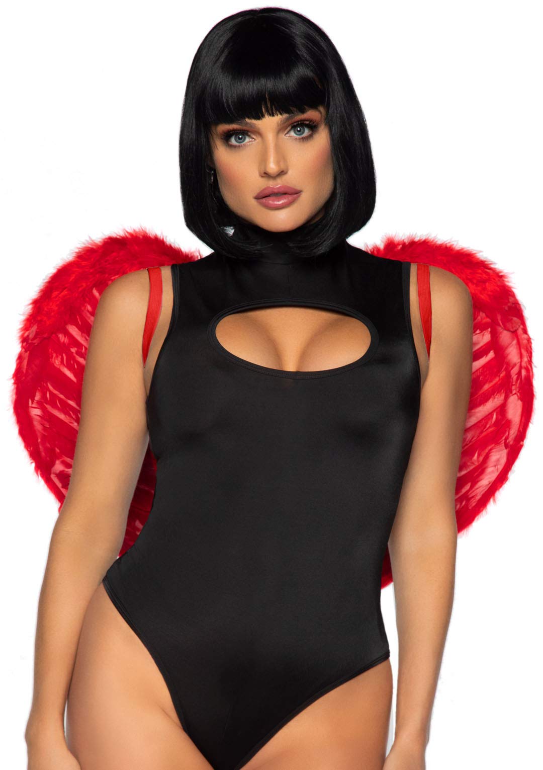 Marabou Trimmed Feather Wings. - O/S / Red