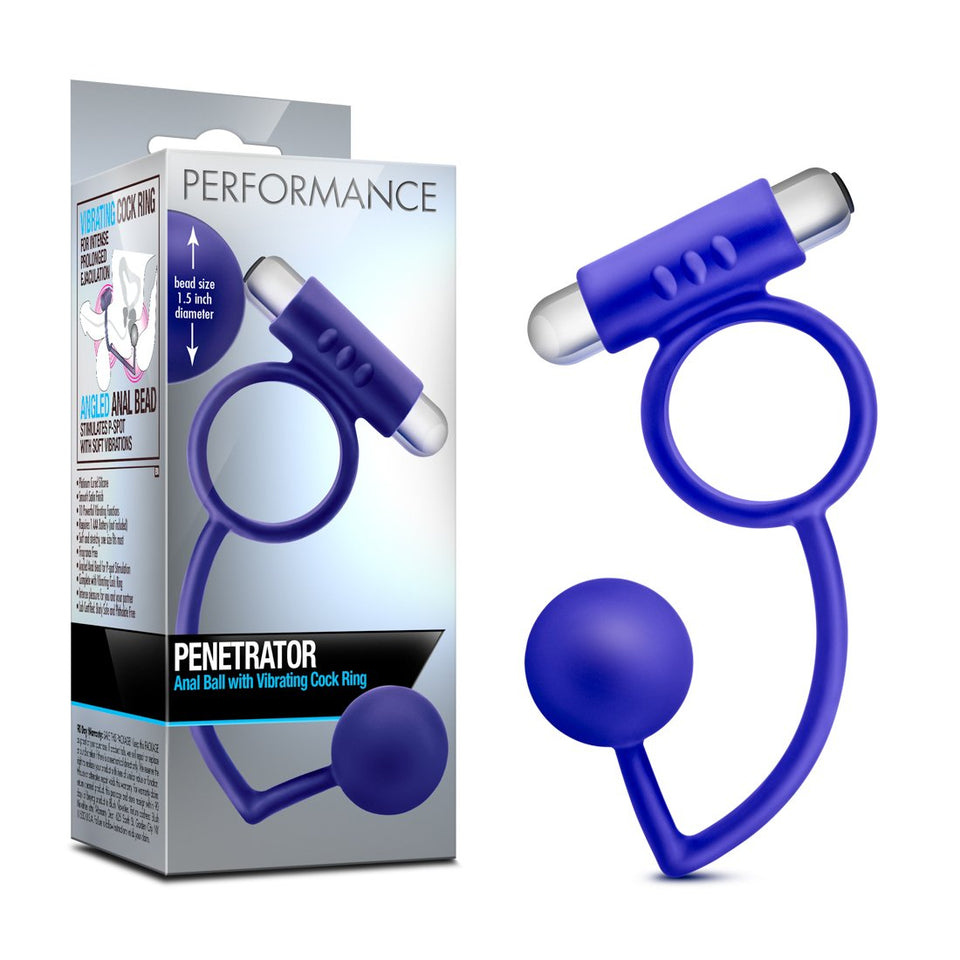 (Wd) Performance Penetrator An Ball W/Vibrating Cockring Indigo