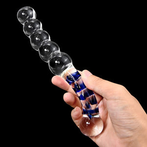 T-Explorer Crystal Glass Dildo Penis Anal Beads Butt Plug Masturbation Personal Massager G-Spot Stimulation Adult Sex Toy For Women