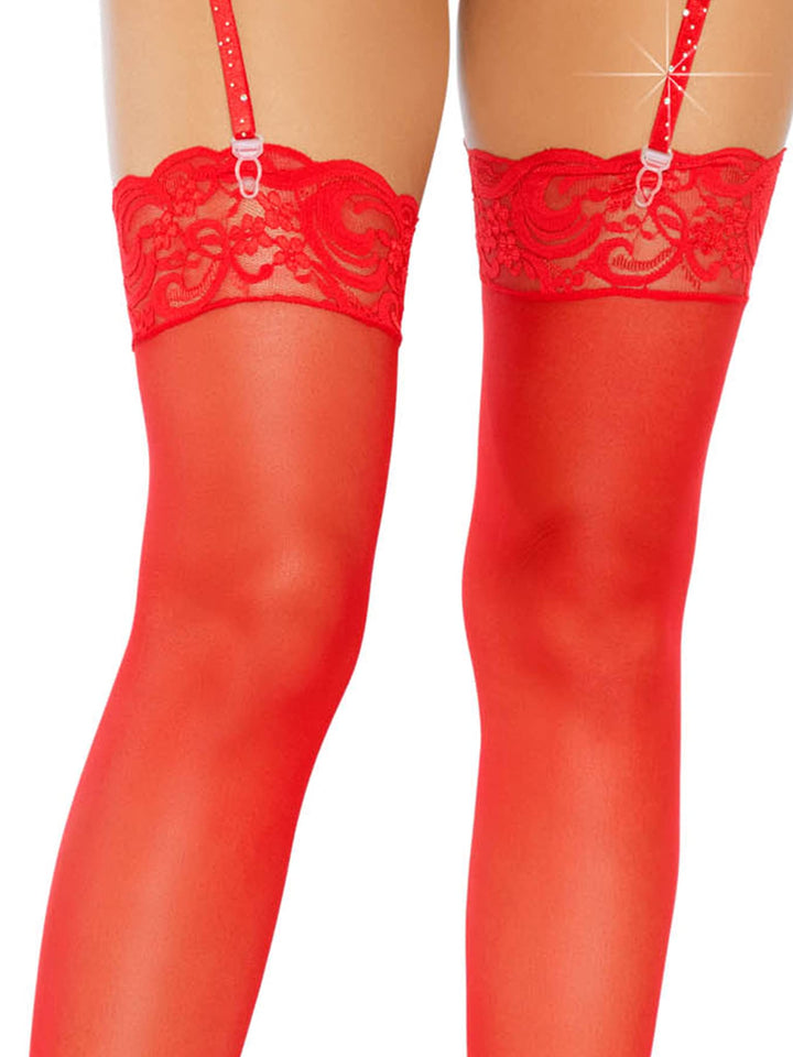 Nylon Sheer Lace Top Stockings