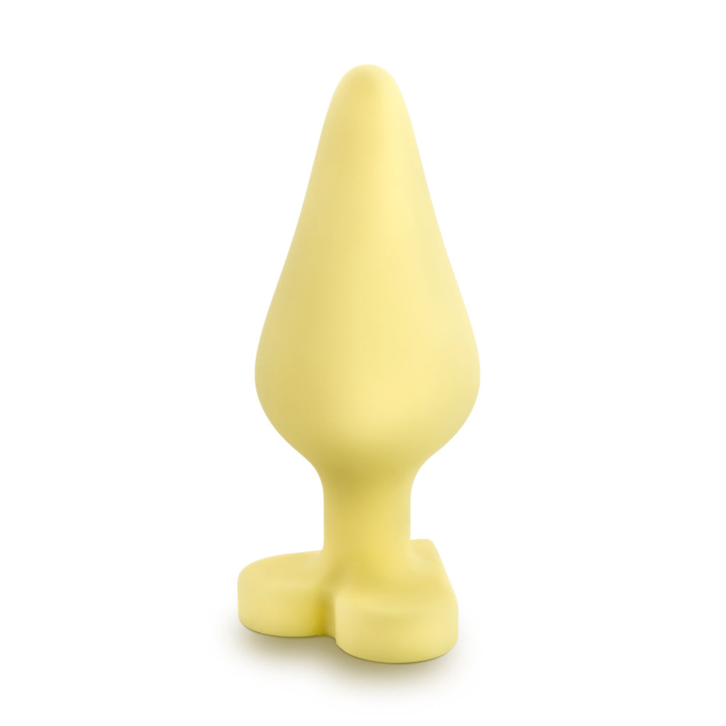 Blush Novelties Naughty Candy Heart - Smooth Satin Silicone Heart Shaped Bottom Anal Butt Plug Sex Toy For Men And Women - Yello