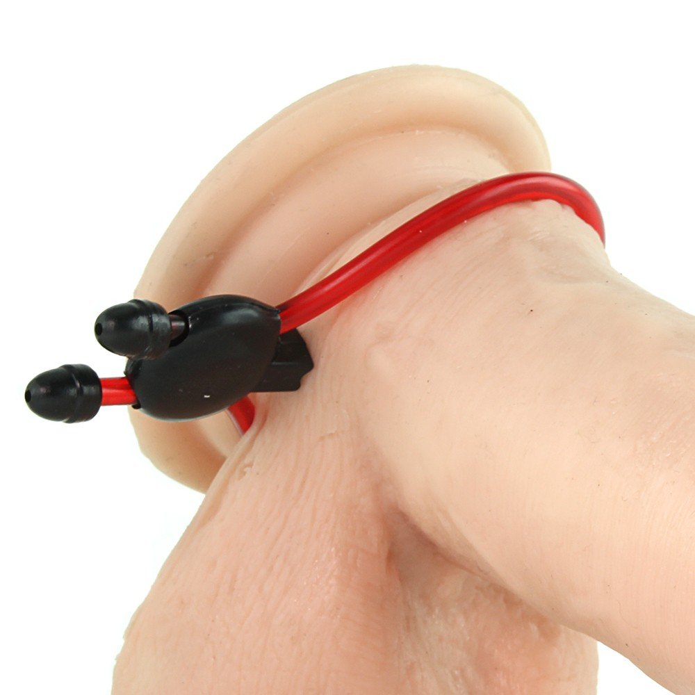 Pipedream Adjustable Erection Ring, Black And Red