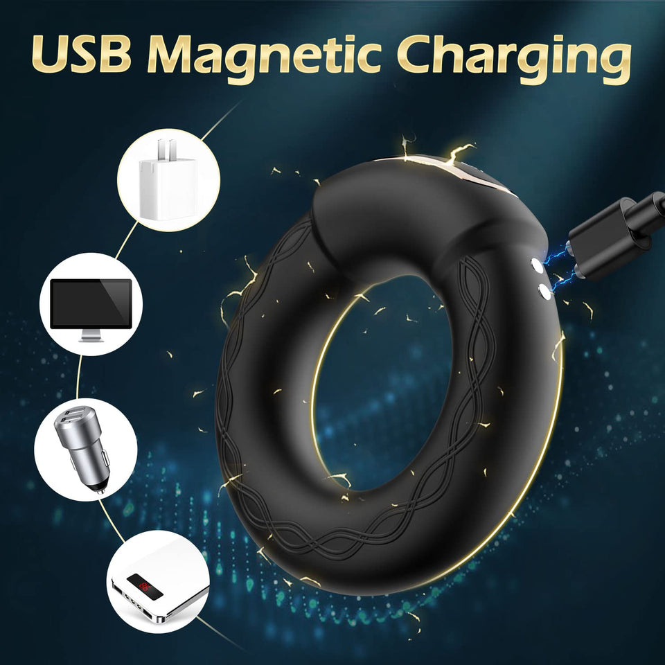 Luxonia Vibrating Cock Ring, 9 Vibrations with Heating Penis Ring Vibrator Sex Toys for Men, Adult Toys Vibrating Penis Ring Mal