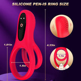 JIAYYA Vibrating Cock Ring with Clitoral Stimulator, Pleasure Penis Ring Vibrator Couples Adult Sex Toys for Men Women, 9 Vibrat