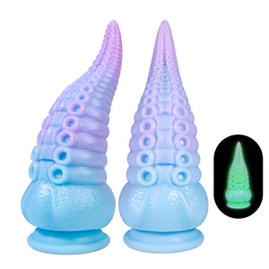 Tentacle Dildo Adult Sex Toys: 7.5 '' Luminous Thick Monster Dildo with Suction Cup, Big Dildos Liquid Silicone Dragon Dildo for