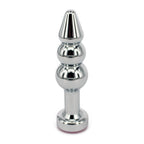 Metal Anal Trainer Butt Plug for Beginners, Eastern Delights 3 Beads Anal Sex Toy, Pink