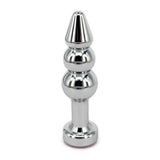 Metal Anal Trainer Butt Plug for Beginners, Eastern Delights 3 Beads Anal Sex Toy, Pink