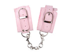 Grrl Toyz Pink Plush Wrist Cuffs With Chain