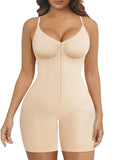 SHAPERX Shapewear Bodysuit for Women Tummy Control Seamless Zip-Up Body Shaper Waist Snatched Body Suit,SZ5862-Beige-XS