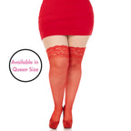 Plus Size Stay Up Lace Top Spandex Sheer Thigh Highs