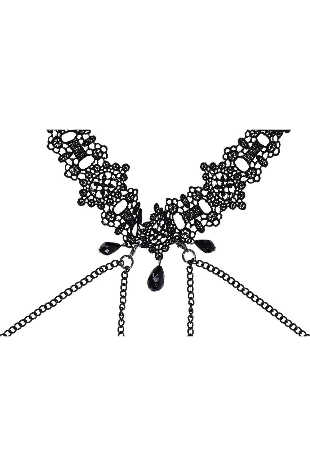 SS S&M Lace Collar with Nipple Ties