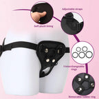 Strap On Dildo Harness, Plus Size Strapon Dildo Harness, Wide Bondage with Holes and 4 Rubber Rings, Adjustable Strap-on Harness