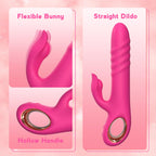 Thrusting Vibrator Sex Toy for Women - G Spot Vibrator Clitoral Stimulator Dual Rabbit Dildo Vibrator with 10 Powerful Vvibratio
