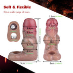 Reusable Soft Penis Sleeve with Cock Ring Couples Sex Toy,Men Stronger Dildo Sheath with Wolf Dildo Knots,Adult Couples Game Enl