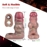 Reusable Soft Penis Sleeve with Cock Ring Couples Sex Toy,Men Stronger Dildo Sheath with Wolf Dildo Knots,Adult Couples Game Enl