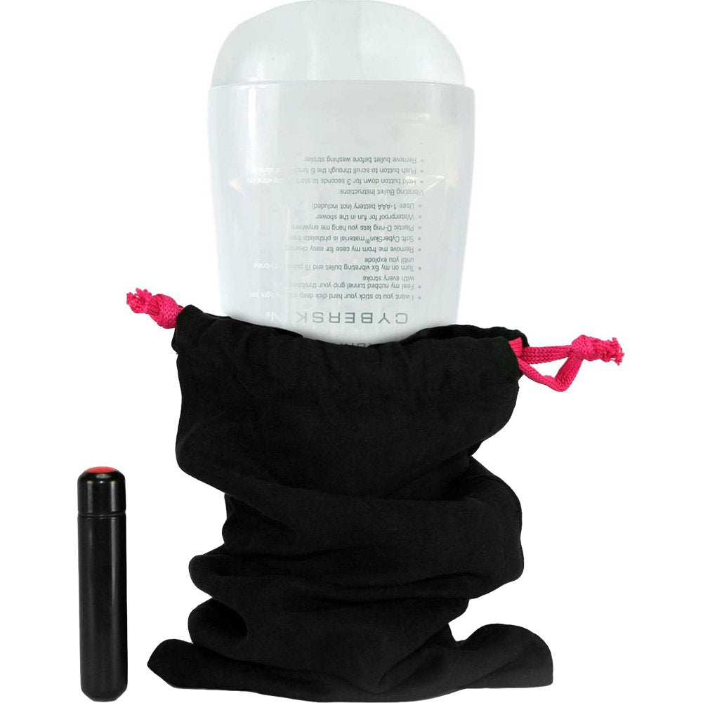 Topco Cyberskin Release Tight Ass Stroker, Clear Vibrating