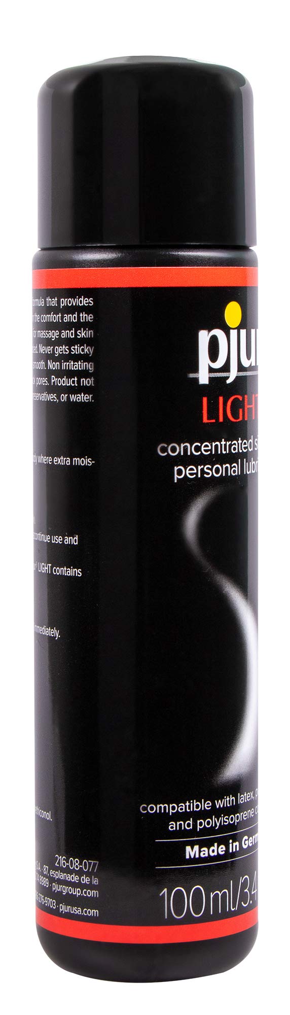 Pjur Light Concentrated Silicone Personal Lubricant Less Viscous Formula for More Skin-to-Skin Contact Lube for Sex & Massage |
