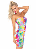 Rainbow Camo Mesh Strapless Ro - Med/Lge / Multicolor