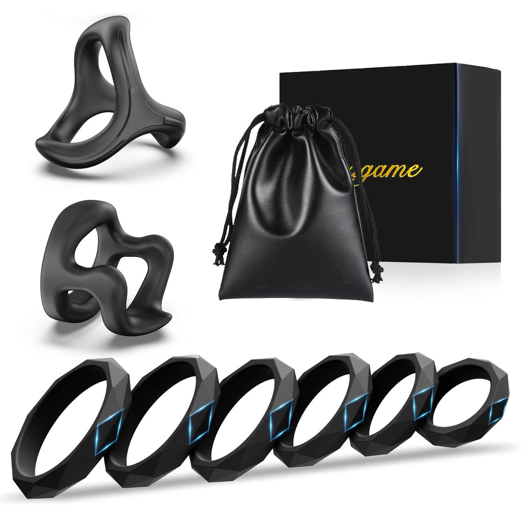 Sex Toys Penis Ring Silicone Cock Rings for Men Erection Sex, 8 Sizes Cockring Erectile Dysfunction Rings Cock Sexual Stimulatio