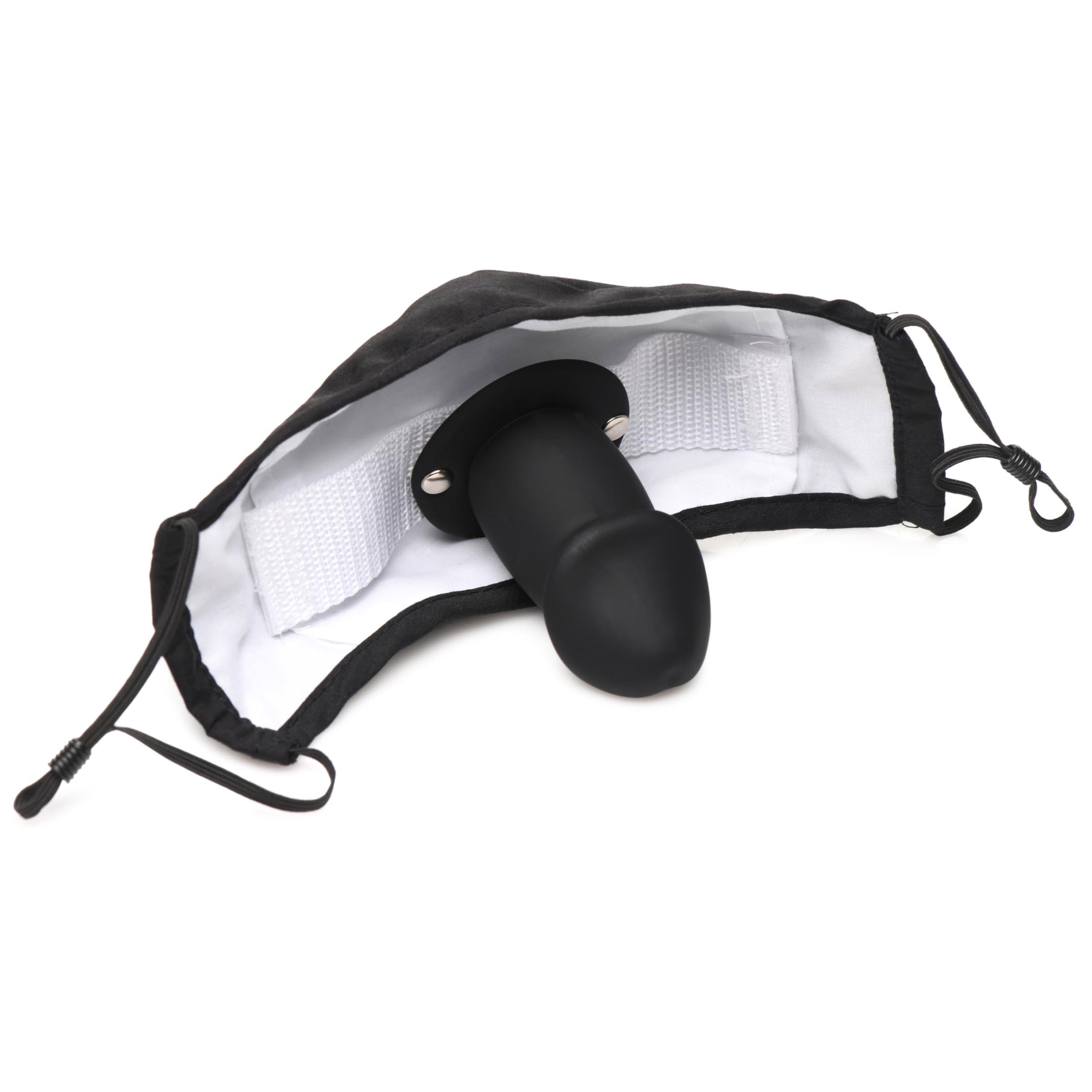 MASTER SERIES Mouth-Full Premium Silicone Dildo Face Mask for Men Women & BDSM Couples. Breathable Cotton Face Mask with Hidden