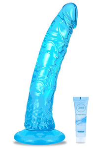 7? Beginner Dildo Realistic Anal Dildo,Soft Cock with Curved Shaft for Vaginal G spot Stimulation, Body-Safe Material Penis with