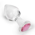 Crystal Glass Anal Plug with Luxury Jewelry Butt Plug Fetish Anus Stimulation Unisex Adult Anal Sex Toy (Pink, L)