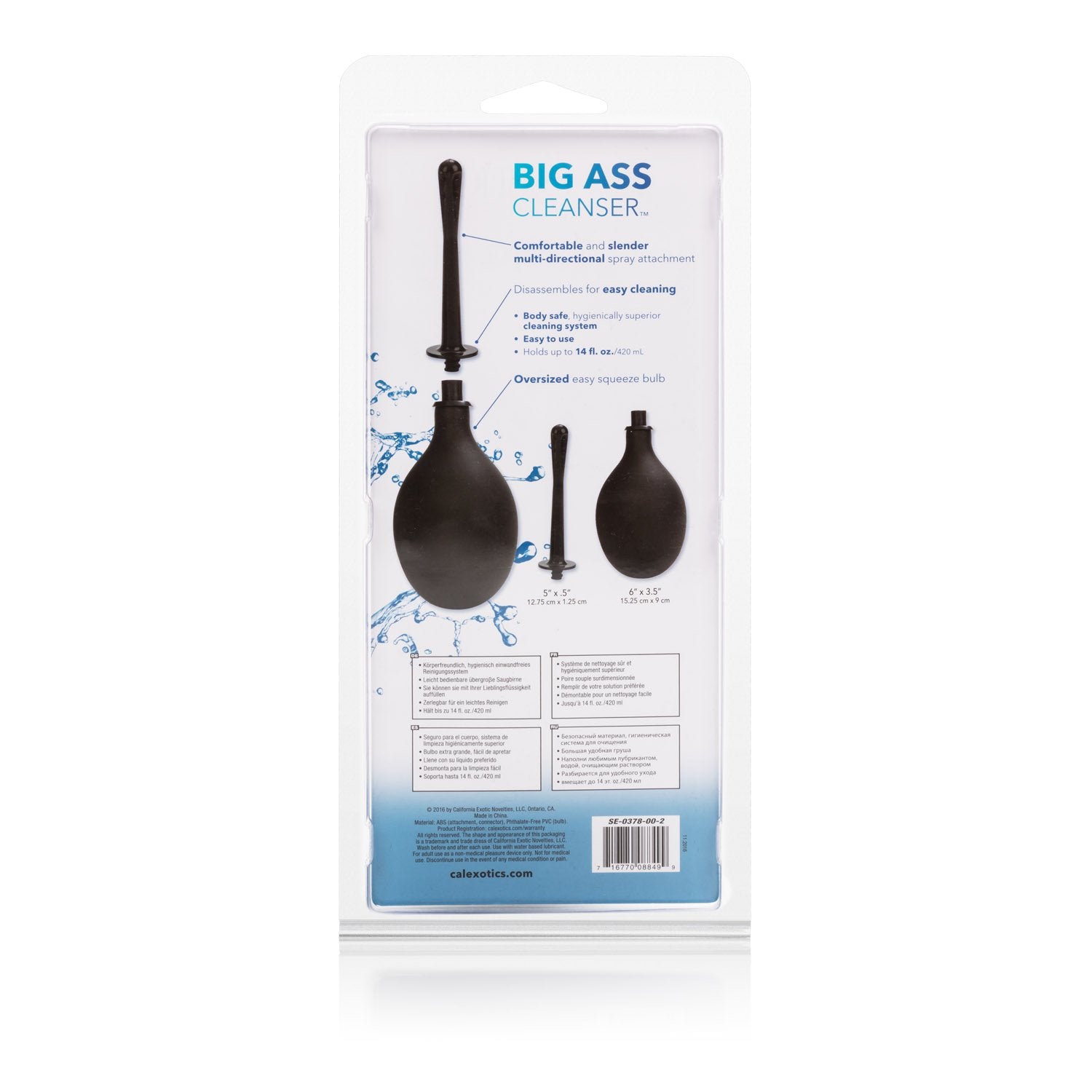 Calexotics Big Ass Cleaner - Anal Douche Enema Bulb For Men And Women - Male Water Cleaning System Set With Multi Directional No