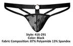 Love Star Thong W/ Ring Black L/Xl
