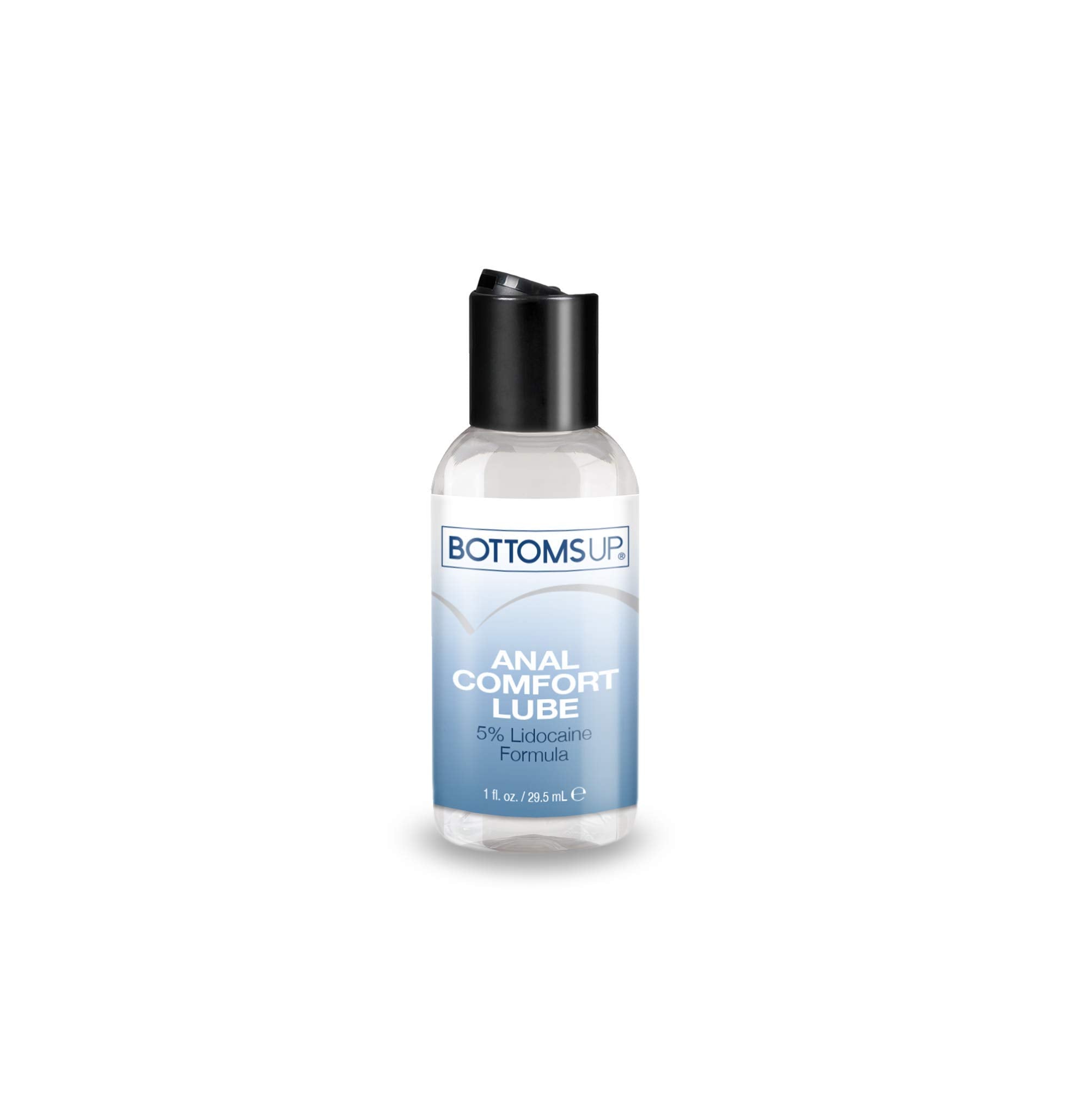Waterbased Anal Comfort Lubricant, 1 fl. oz. - Bottoms Up Backdoor Relax Lube, Condom Compatible & Toy-safe Glide, Gently Numbin