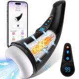 Adult Sex Toys Male Masturbator - APP Control Sex Toys for Men Penis Pump with 9 Sucking & 9 Vibrating, 3D Textured Sleeve Heati