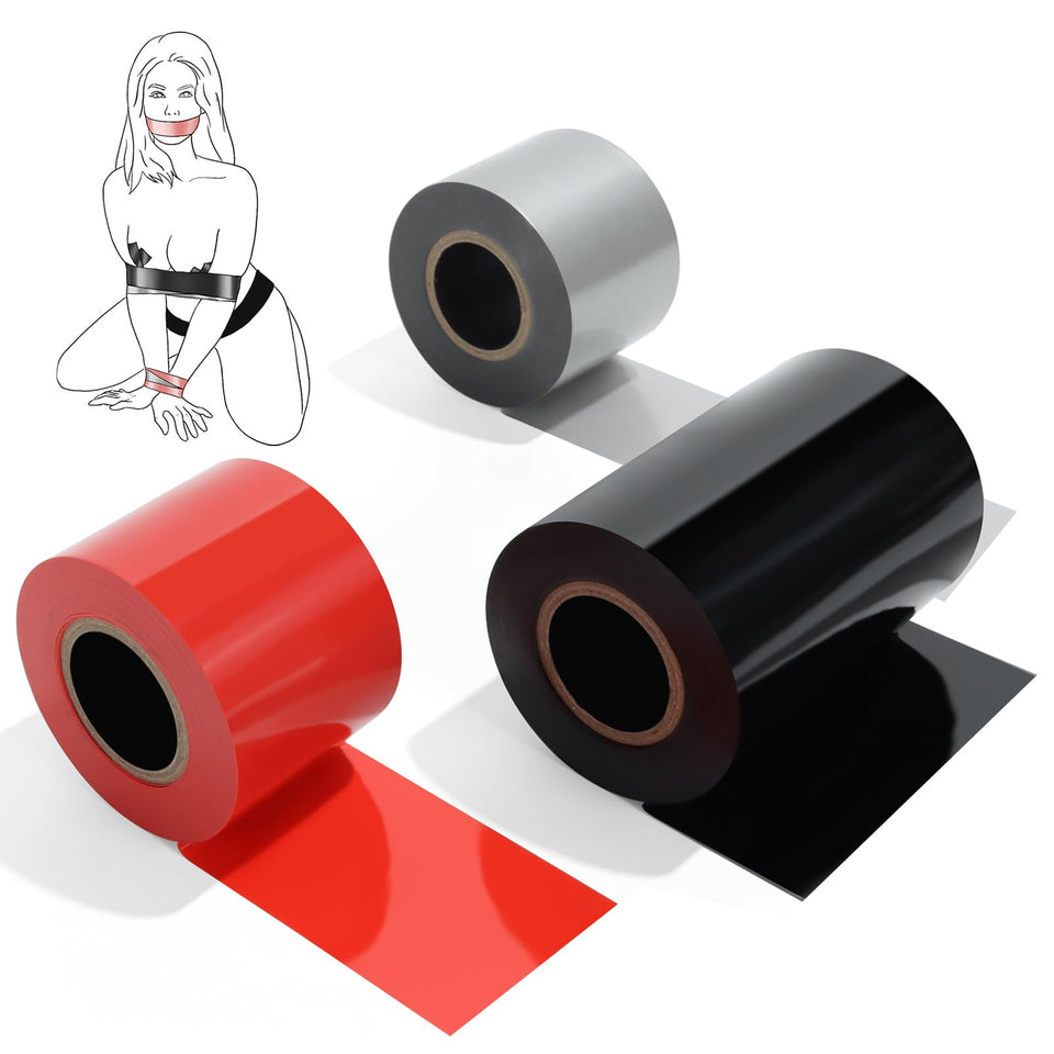 BDSM Bondage Restraints Tape Set - UTIMI Adult Toy Sexual Restraint Tape Reusable Pull-up Binding PVC Static Electrostatic Tape
