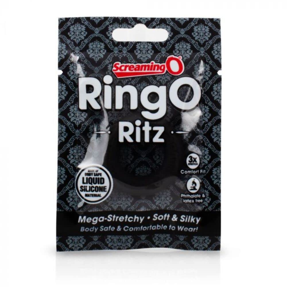Screaming O Ringo Ritz Mega Stretchy Silicone Cock Ring, Black