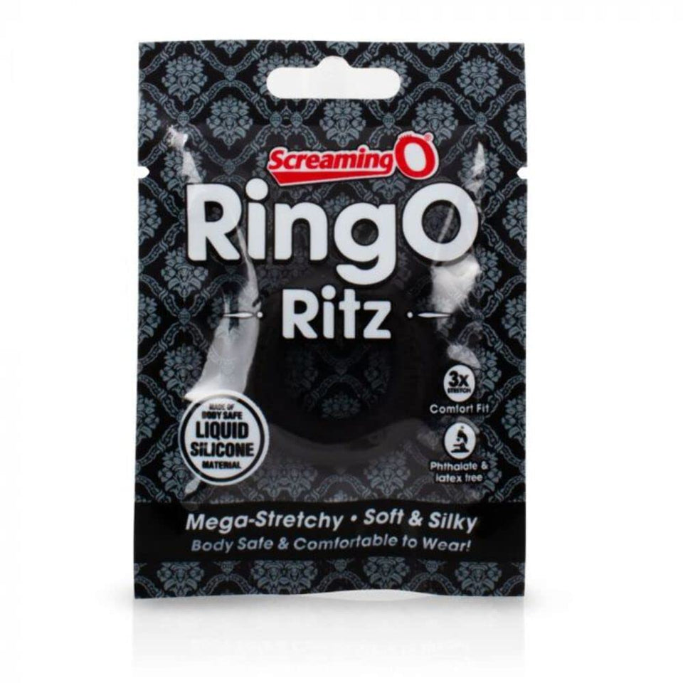 Screaming O Ringo Ritz Mega Stretchy Silicone Cock Ring, Black