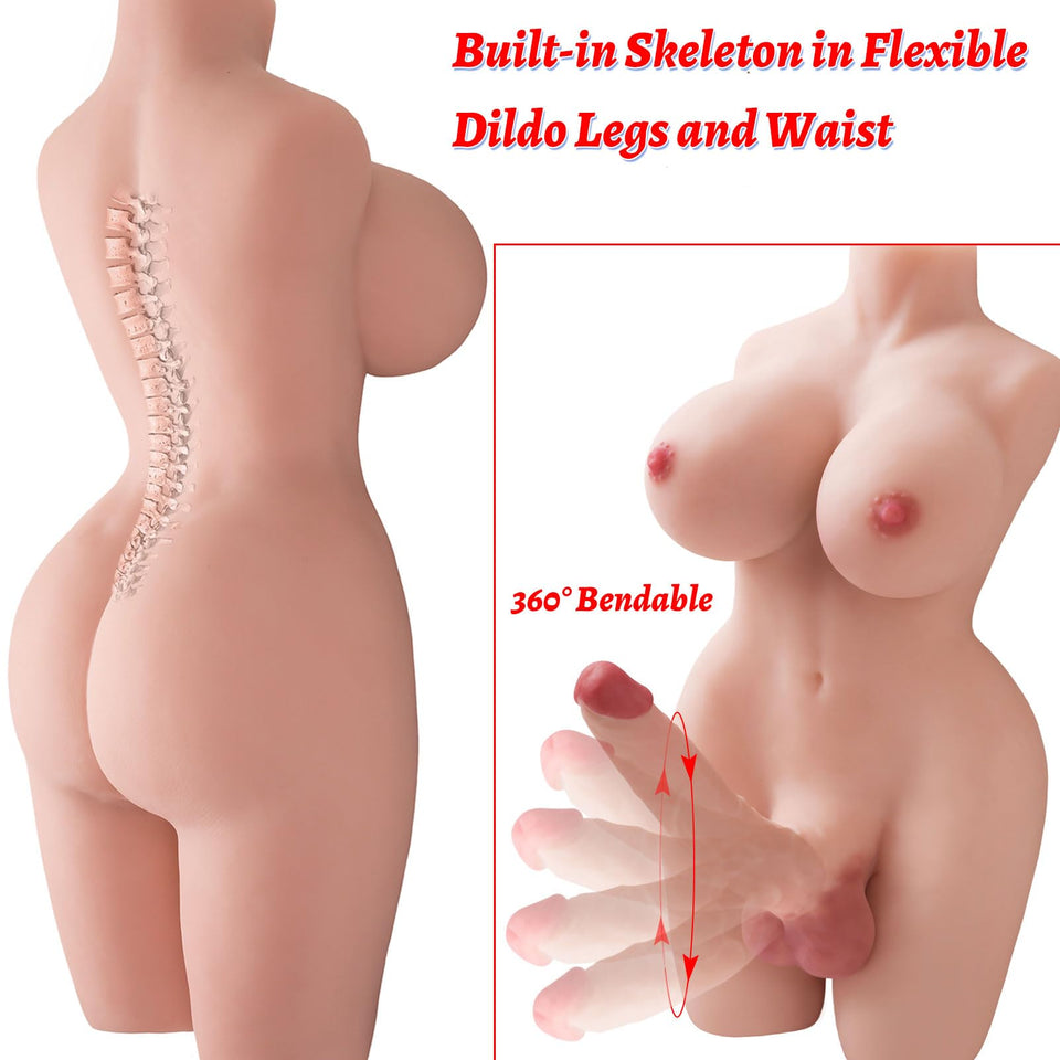 Shemale Sex Doll Torso, Lifelike Sex Doll for Gay Men Women, Realistic Sex Toy for Gay Sex Doll with Realistic Dildo Breasts and