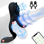 Szleomay Vibrating Cock Ring for Couples,Penis Ring with 9 Modes Male Vibrator Sex Toy with APP Control Perineum,Nipple,Rose Cli