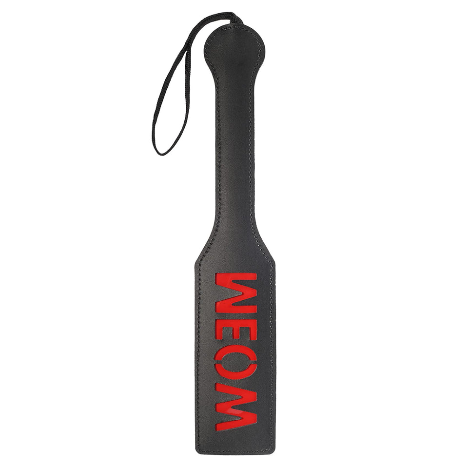 VENESUN Meow Spanking Paddle, 12.6inch Faux Leather Sex SM Toys for Adults BDSM Play, Black