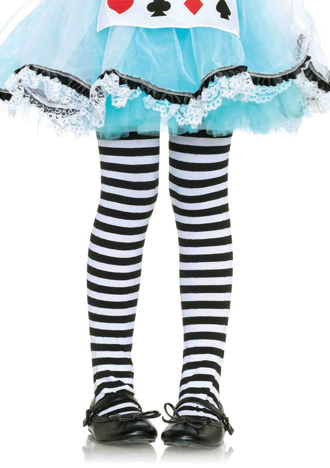 Girl Stripe Tights Medium Blac