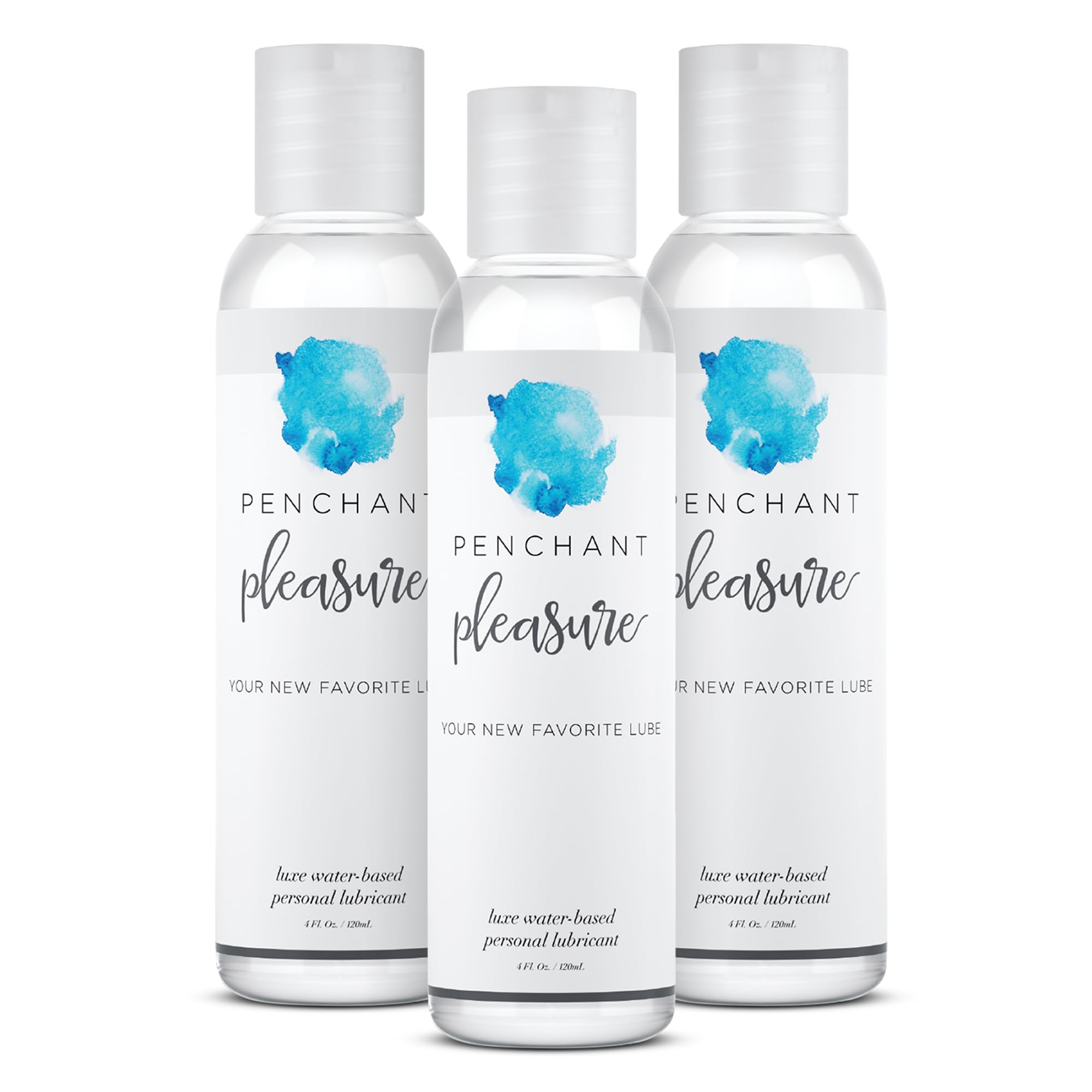 Penchant Water-Based Lube, Natural Moisturizing Lubricant Gel for Men, Women & Couples (3 Pack, 12Fl Oz Total)
