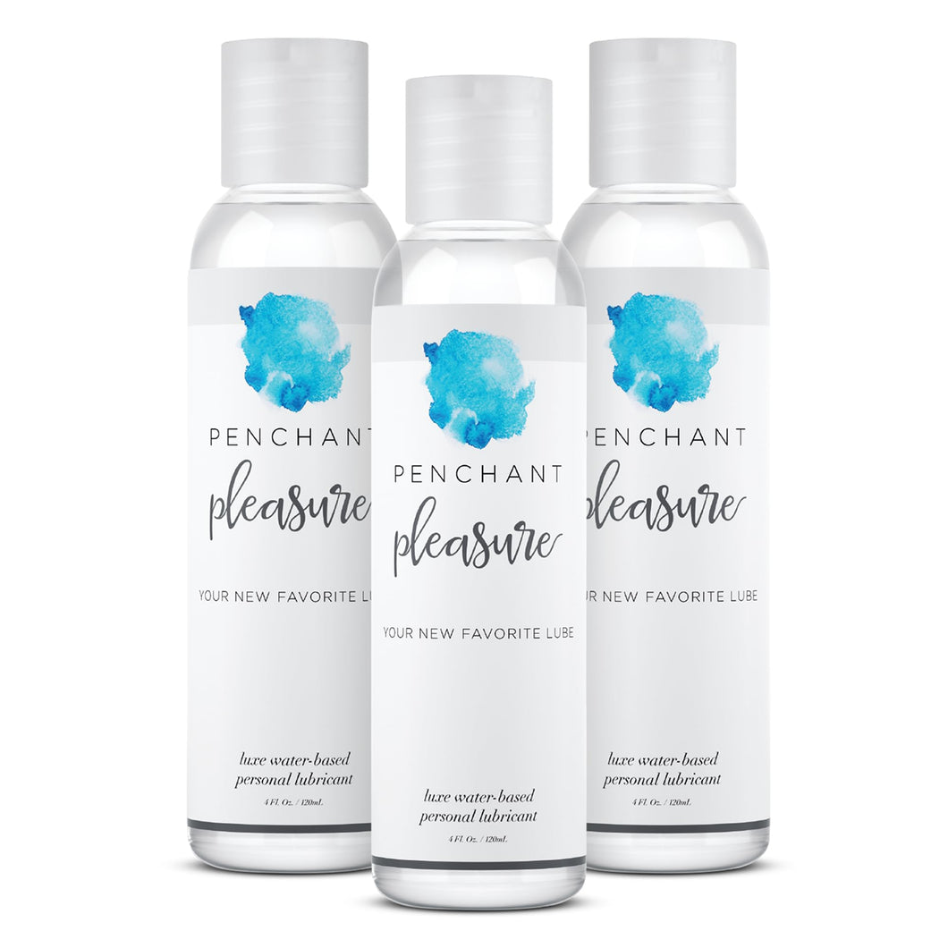 Penchant Water-Based Lube, Natural Moisturizing Lubricant Gel for Men, Women & Couples (3 Pack, 12Fl Oz Total)