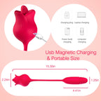 Rose Toy Vibrator for Woman,Clitoral Tongue Vibrator Sex Toys with 10 Speed Modes,G-spot Dildo Rose Nipple Massager Licking Stim