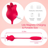 Rose Toy Vibrator for Woman,Clitoral Tongue Vibrator Sex Toys with 10 Speed Modes,G-spot Dildo Rose Nipple Massager Licking Stim