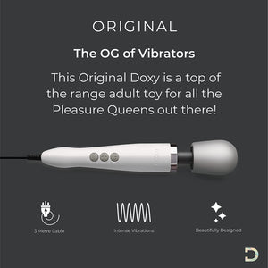 Doxy Original Ultra Powerful Sex Toys Wand Massager  Female Vibrator Wand Sex Toy  White Personal Massager For Women  Persona