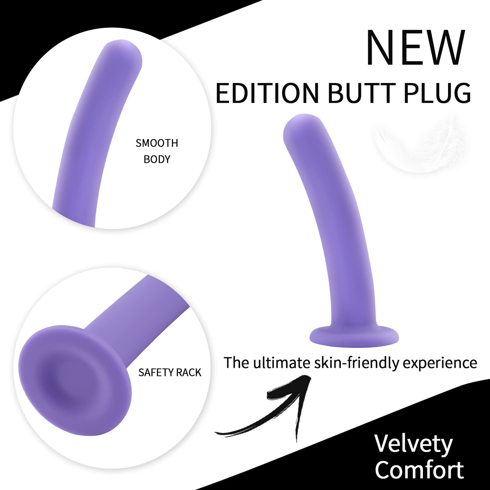 Dildo Anal Plug Trainer Kit, 3 Sizes Butt Plugs Training Silicone Dildo with Strong Suction Cup Anal Toys Prostate Vaginal G Spo