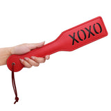 XOXO Spanking Paddle for Adult Sex Play, 12.8inch Total Length Faux Leather Paddle, Red