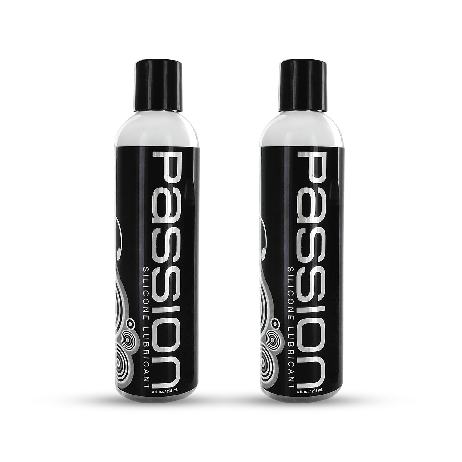 Passion Premium Silicone Lubricant Twin Pack, 16 Fl Oz - Long-Lasting, Non-Sticky Formula, Made in USA, Smooth Application for C