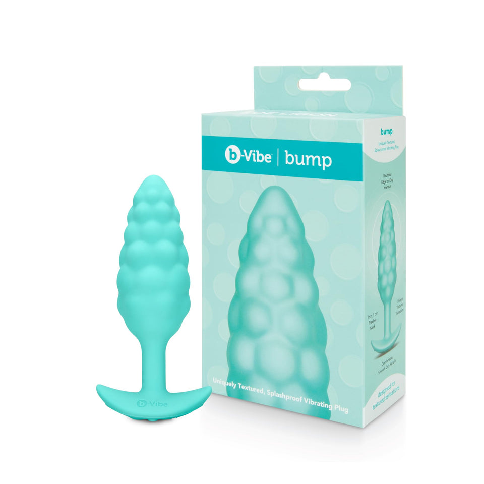 b-Vibe Bump Texture Small Vibrating Anal Plug - Rechargeable Silicone Butt Plugs, Anal Sex Toys for Adults - Mint
