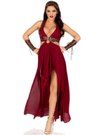 4Pc.Warrior Maiden,Dress,Arm Cuffs,Shoulder Harness,Headpiece