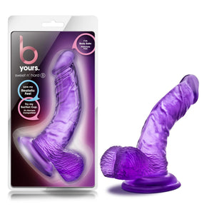 Blush Novelties B Yours Sweet N' Hard 8-6 1/2 Inch Soft Realistic Feel Stimulating Curved Dildo - Suction Cup Harness Compatible