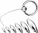 Heuceo Oval Bullet BDSM Urethral Sound Stainless Steel Penis Plug Bladder Dilators with Ring & Nylon Line Erotic SM Sex Toys Set