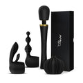 Tracy's Dog Wand Vibrator Kit for Couples, Powerful Cordless Vibrating Wand with 3 Attachments for Clitoral, G-Spot & Anal Stimu